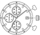 Watch Movement Quartz .Miyota OS60 Date at 3 Chorono fit Citizen and Others