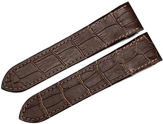 WATCH LEATHER BAND STRAP FOR CARTIER SANTOS 100XL 23MM BROWN WATCH 38MM TOP QLTY