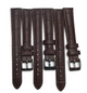 (set of 3) 14 MM D.Brown Watch Alligator Genuine Leather Strap Band