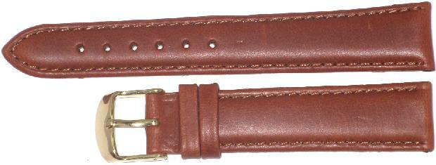Lot of 6Pcs.Watch Bands Genuine Leather L.Brown Padded,Stitched 16mm,18mm, 20mm