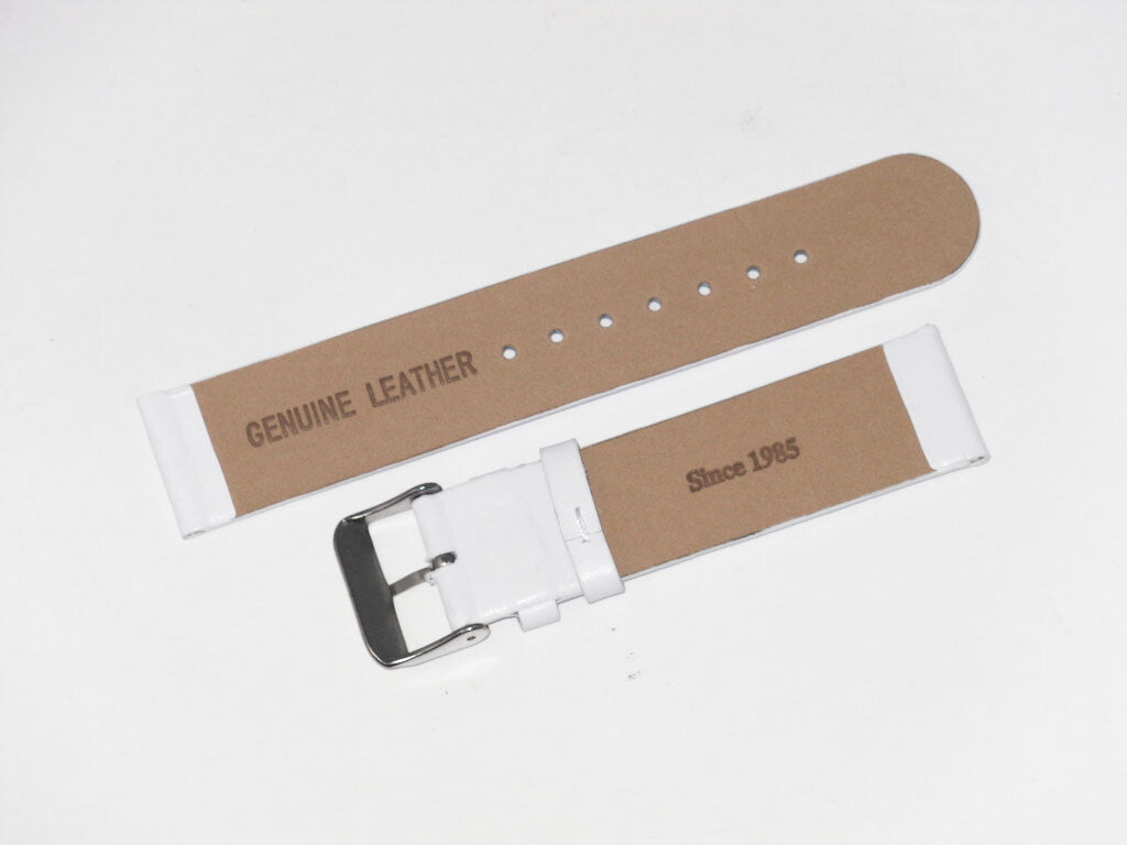  Lot of 6Pcs. Bands 20MM Plain White Genuine Leather Watch Band Flat