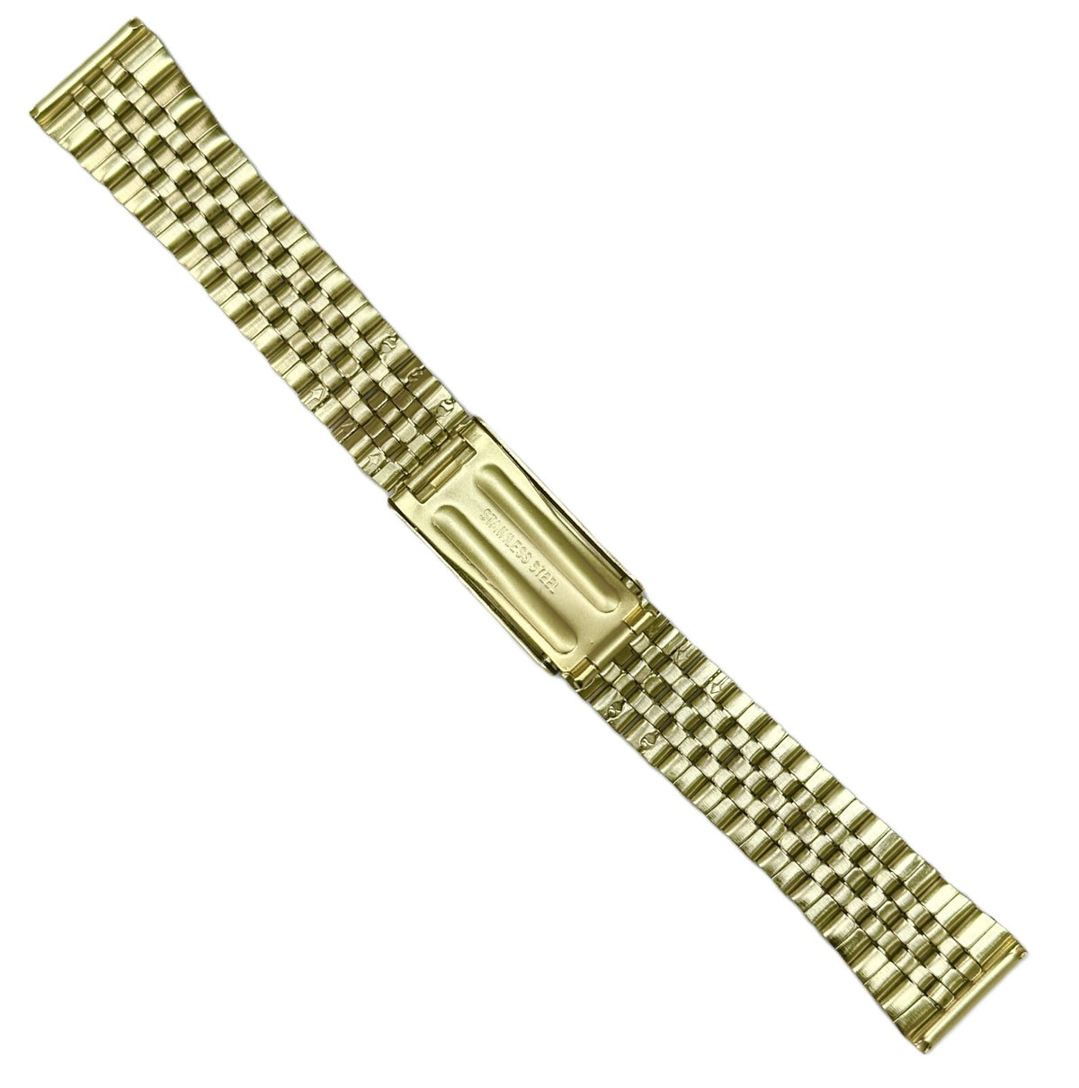 Lot of 5 pcs, 18MM Classic Jubilee Gold Tone Metal Band w/ Regular Fold Clasp