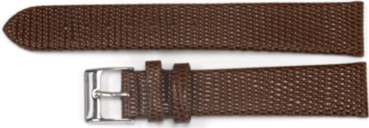 Lot of 6 Watch Bands Brown Genuine Leather Lizard Grain Flat 12,14,18,20,22,24MM