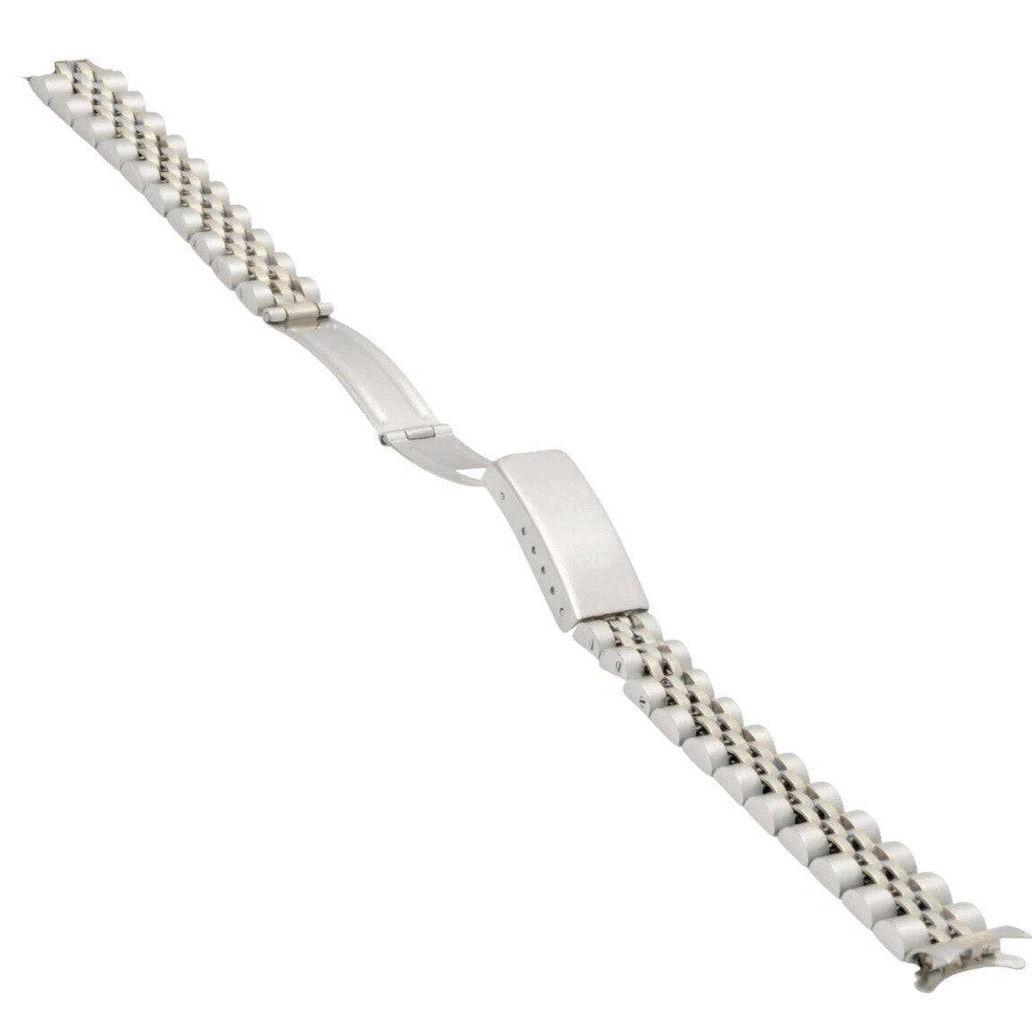 13mm Stainless Steel Watch Band – Silver w/ Fold‑Over Clasp | for Rolex Jubilee