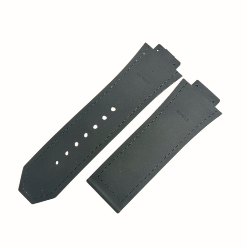 MATTE DARK BROWN SUEDE LEATHER WATCH BAND FOR HUBLOT WATCHES OF SIZE 29X24MM
