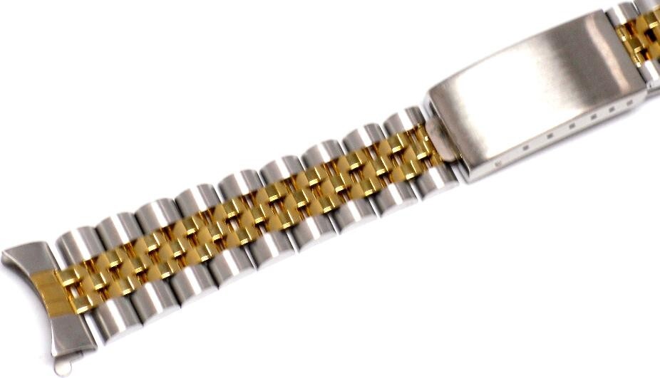 REPLACEMENT BAND BRACELET JUBILEE FOR ROLEX TUDOR 17mm  GOLD/SS TWO TONE