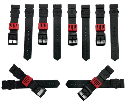 Water Resistant PVC Sport Watch Band Strap 18mm Fits Timex, Casio and others