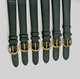 Quality Genuine Leather Green Color Watch Band (set of 6)-12,14mm