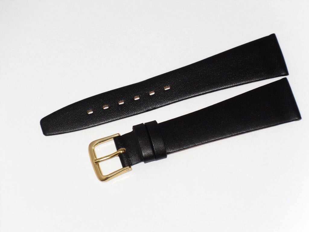 Lot of 6pcs.Watch Bands Dark Brown Genuine Leather Plain Flat 18mm(High Quality)