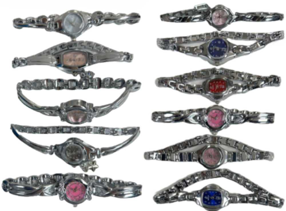 10pcs Set Women's Fashion Steel Band A03 Quartz Multi-Design Watch Bracelet