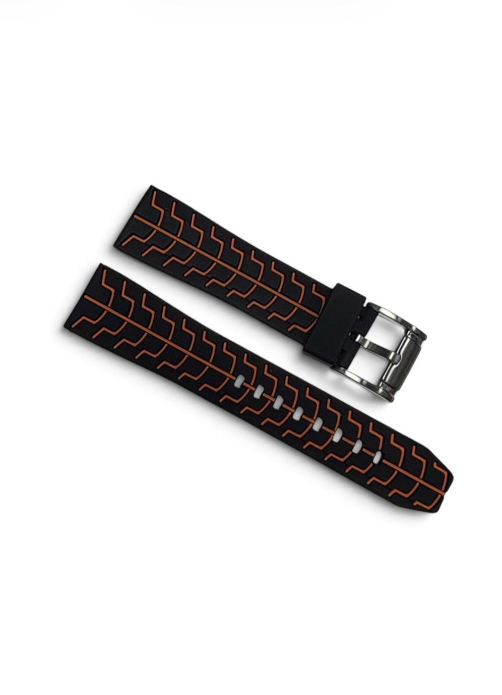 Black Silicone Watch Strap Quick Release 22mm Waterproof Soft Rubber Band