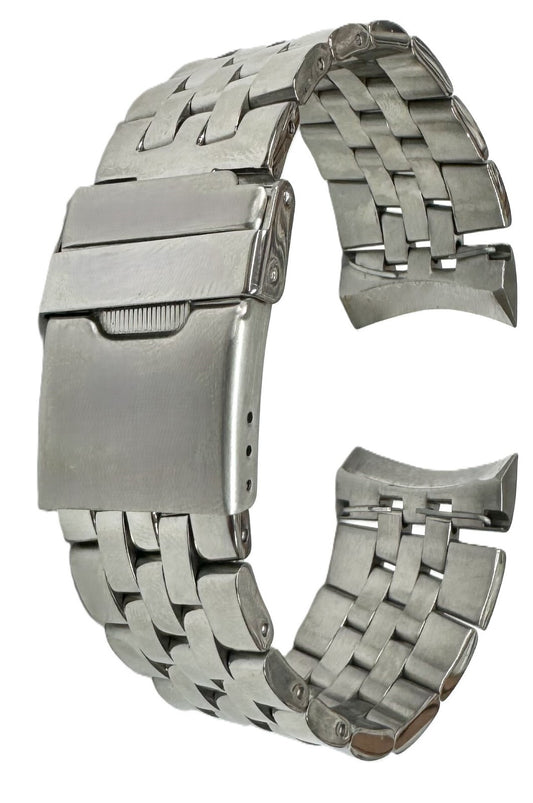 24mm Replacement S/S Watch Band for BREITLING Watches, Solid Curved-End Links