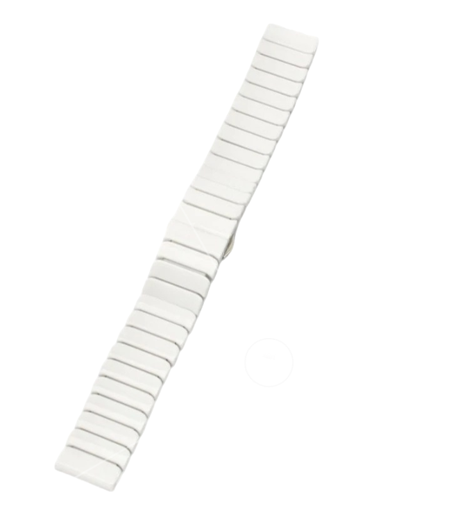 High-end White Ceramic Watch Band with Deployment Buckle 22MM