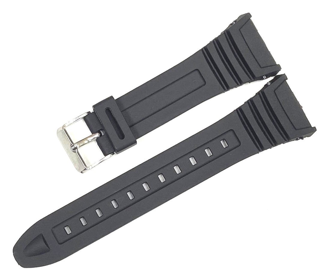 Silicone Watch band for Casio 3239 W-96H-1A 2A 9A Strap Black Men's Sport Rubber
