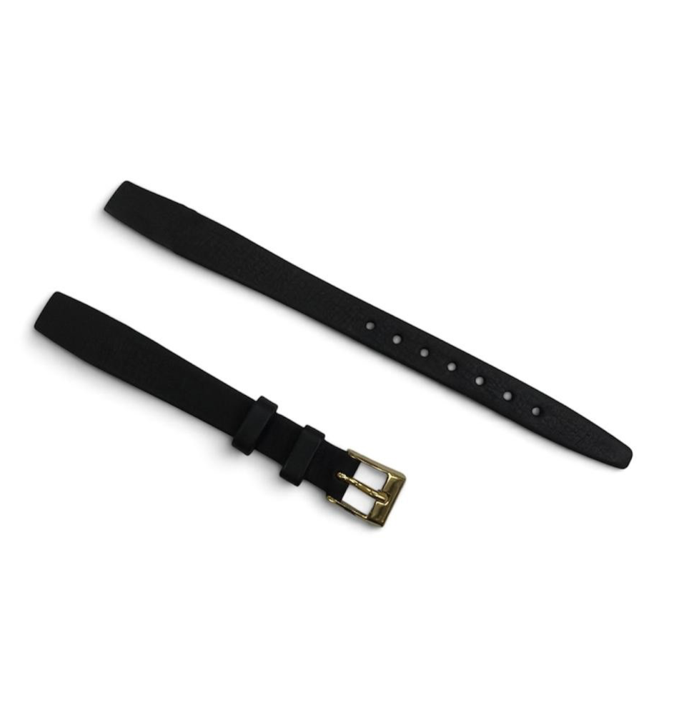 Hirsch  quality calf leather watch band strap open end -10mm- Black
