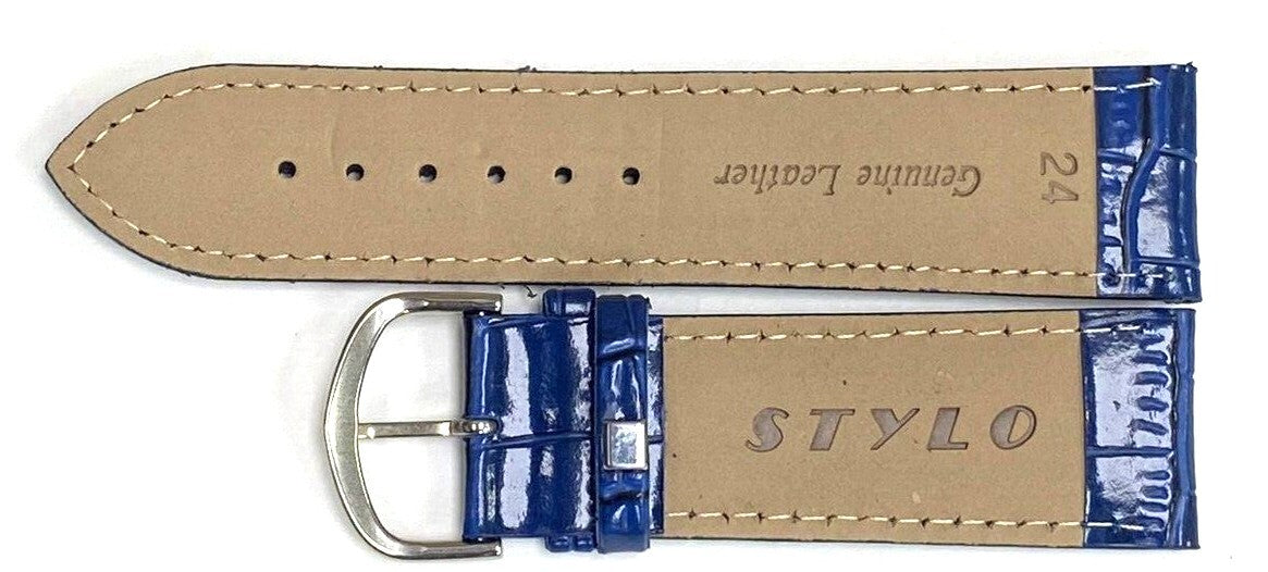 Watch Bands Stitched Alligator  Grain Padded Genuine Leather Of Size 22MM,24MM