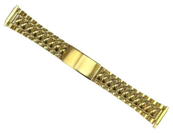 Lot Of 5 pcs 16-20MM Oyster Style Gold Tone Stainless Steel Watch Band