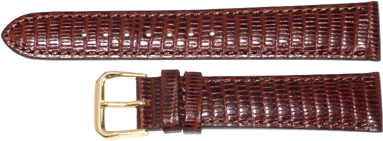 A1 Quality WATCH BAND BROWN GENUINE LEATHER LIZARD GRAIN 22MM