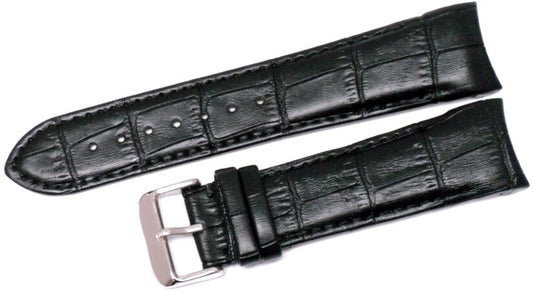 Watch Band Genuine Leather Curved End Black 18mm Fit TISSOT,Omega Watches