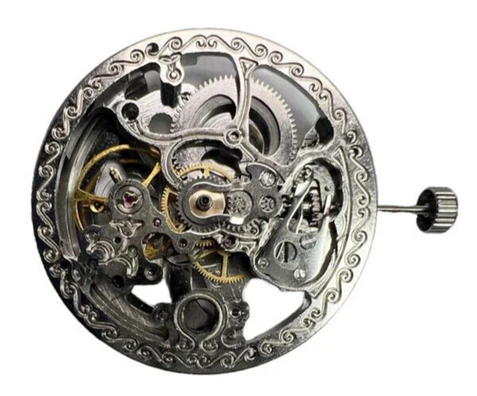 Automatic Skeleton Chinese Watch Movement G3211 3Hands Overall Height 7.6mm
