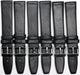 Lot of 6Pcs. Watch Bands Black Genuine Leather Slim Flat 20mm Extra Long