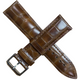Genuine Leather Watch Band L.Brown Alligator Grain with Steel Buckle -21mm width