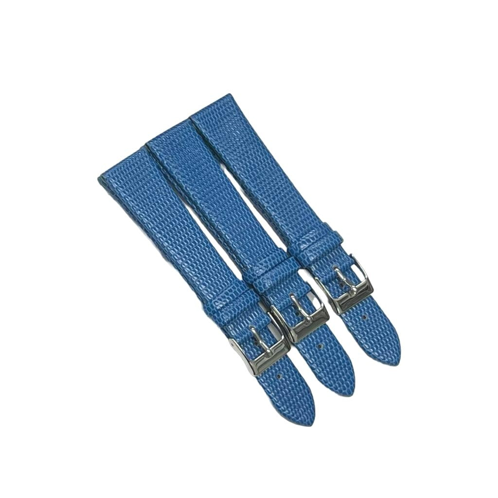 Best Quality Watch Bands Genuine Leather Lizard Grain Blue 12- 24mm