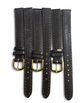 (SET OF 3) Brown 12MM FLAT LEATHER STRAP BAND FOR WATCH gold Buckle