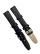 2 Piece 18mm Genuine Leather Black Watch Band – Slim Flat Grain Strap (Set of 2)