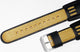 Watch Band 16mm yellow -Black Genuine  Leather -fabric fit Casio, Seiko Waatches