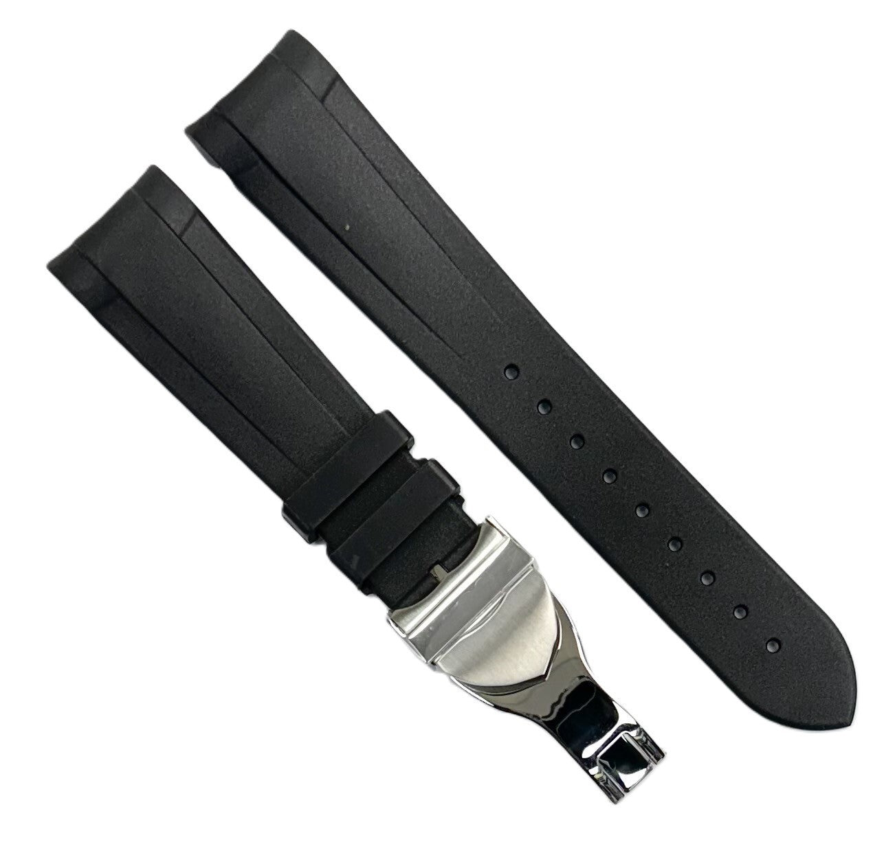 22mm Replacement Rubber Watch Band for TUDOR Watches with Deployment Buckle