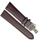 22mm BROWN Genuine Leather stitched Padded Watch Band With Deployment Buckle