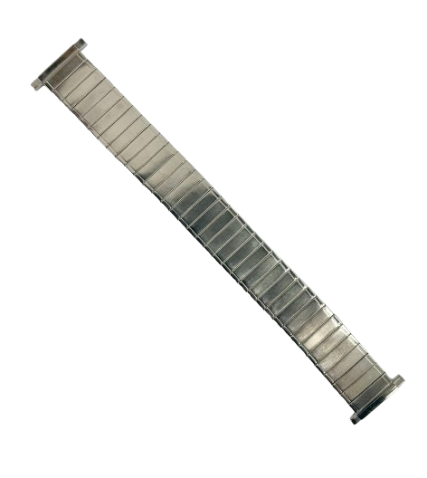 5 Pcs of Bands, 16-21 MM Silver Tone Stretch Watch Band Stainless Steel