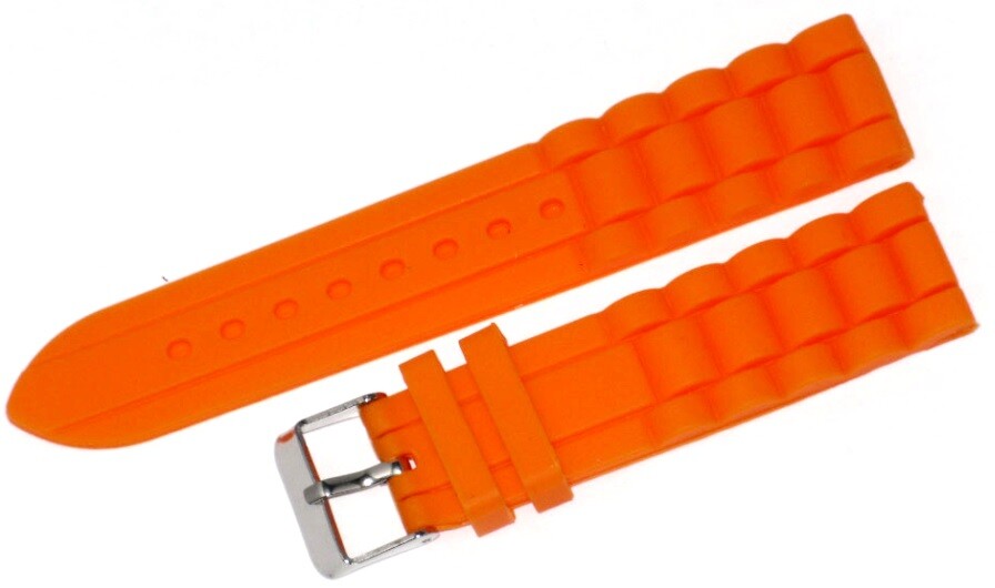 Watch Band Silicone Orange 22MM (Heavy)Sports  and Women Big Watches