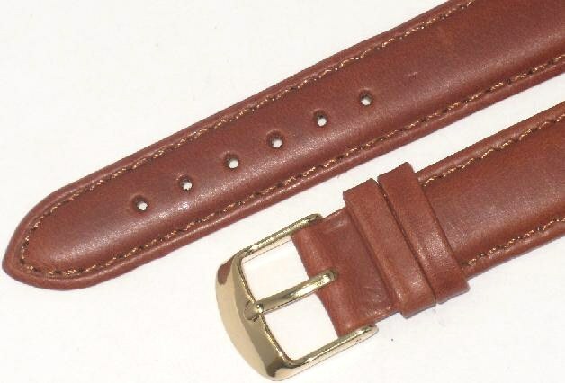 Lot of 6Pcs.Watch Bands Genuine Leather L.Brown Padded,Stitched 16mm,18mm, 20mm