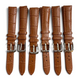 (SET OF 6) Watch Band BROWN color Genuine Leather Crocodile Grain Padded- 14mm