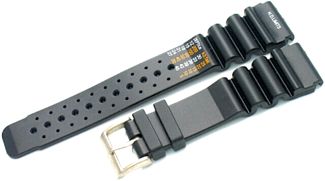 Lot of 6 Watch Bands 24MM PVC Black  fit Casio,Citizen,Seiko Diver Watches 1116