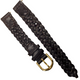10mm Braided Genuine Leather Watch Strap Replacement Band Brown Color