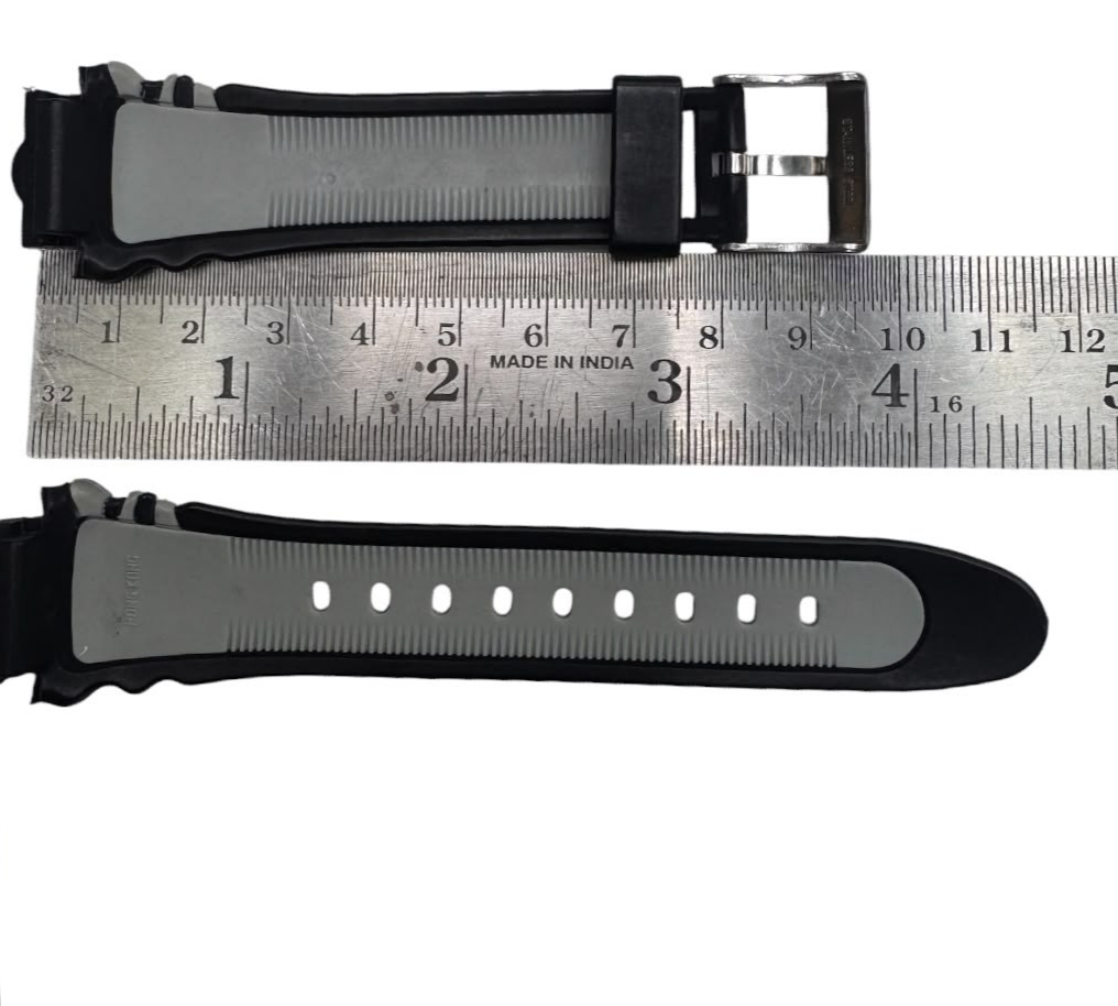 17MM Plastic PVC Replacement Band Black Gray Wave Design Band without Pins