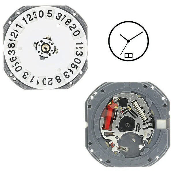 Seiko / Hattory Quartz Movement 3 Hands VJ76  Date at 12:00 Height 5.1mm