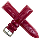 Genuine Leather Watch Band | Red Alligator Grain with Steel Buckle - 24mm width
