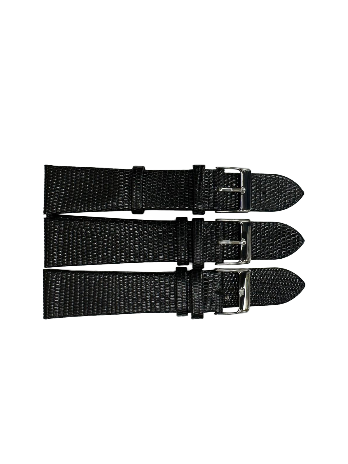 SET OF 3 Quality WATCH BAND GENUINE LEATHER LIZARD GRAIN SIZES 12MM-22MM