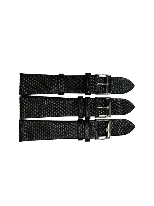 SET OF 3 Quality WATCH BAND GENUINE LEATHER LIZARD GRAIN SIZES 12MM-22MM