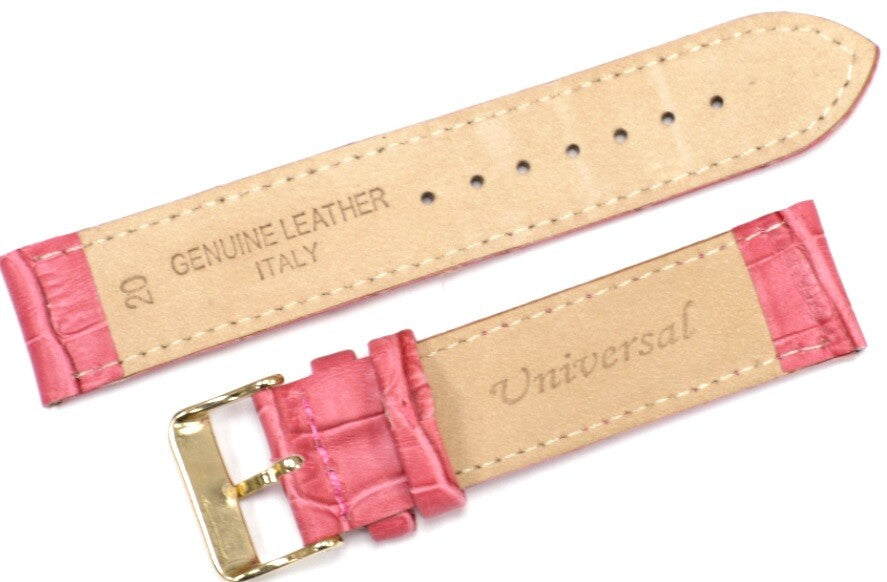 Watch Band Italian Genuine Leather  20MM and 22MM Pink Padded(Excellent Quality)