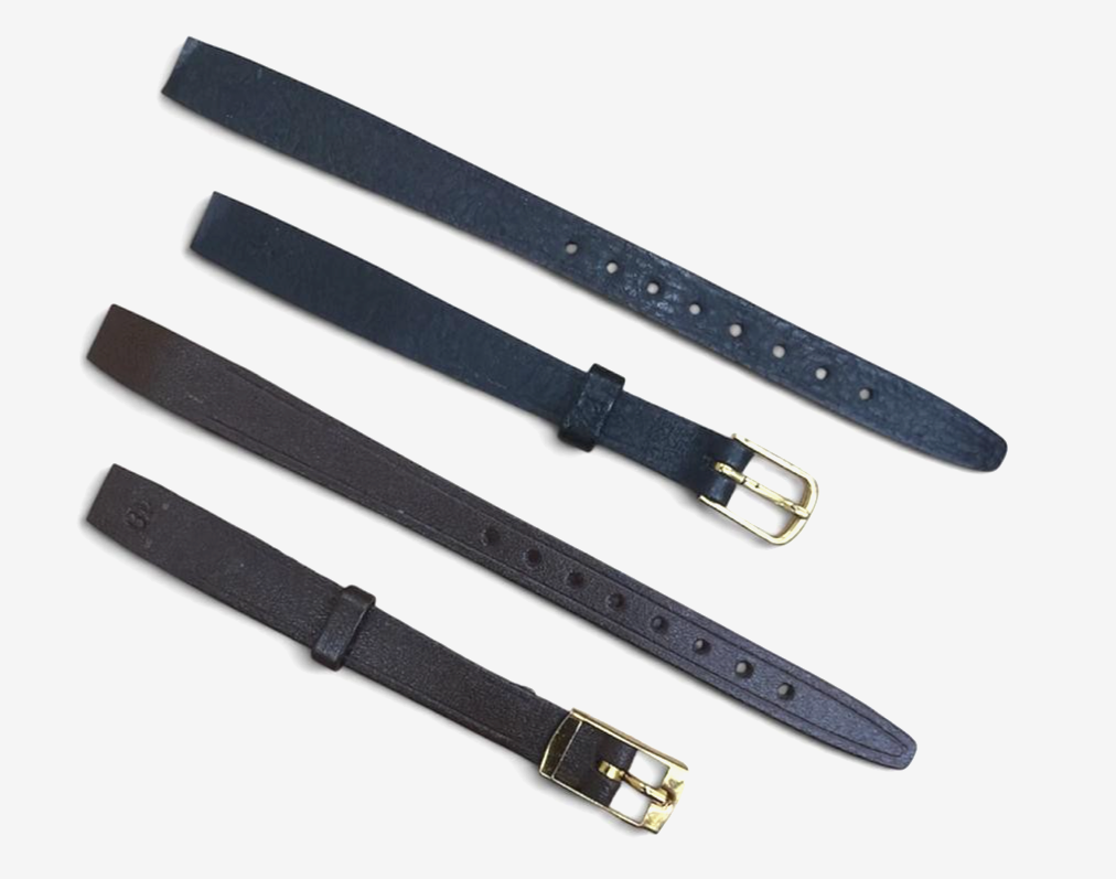 10 mm Genuine Leather Watch Band open end black and brown