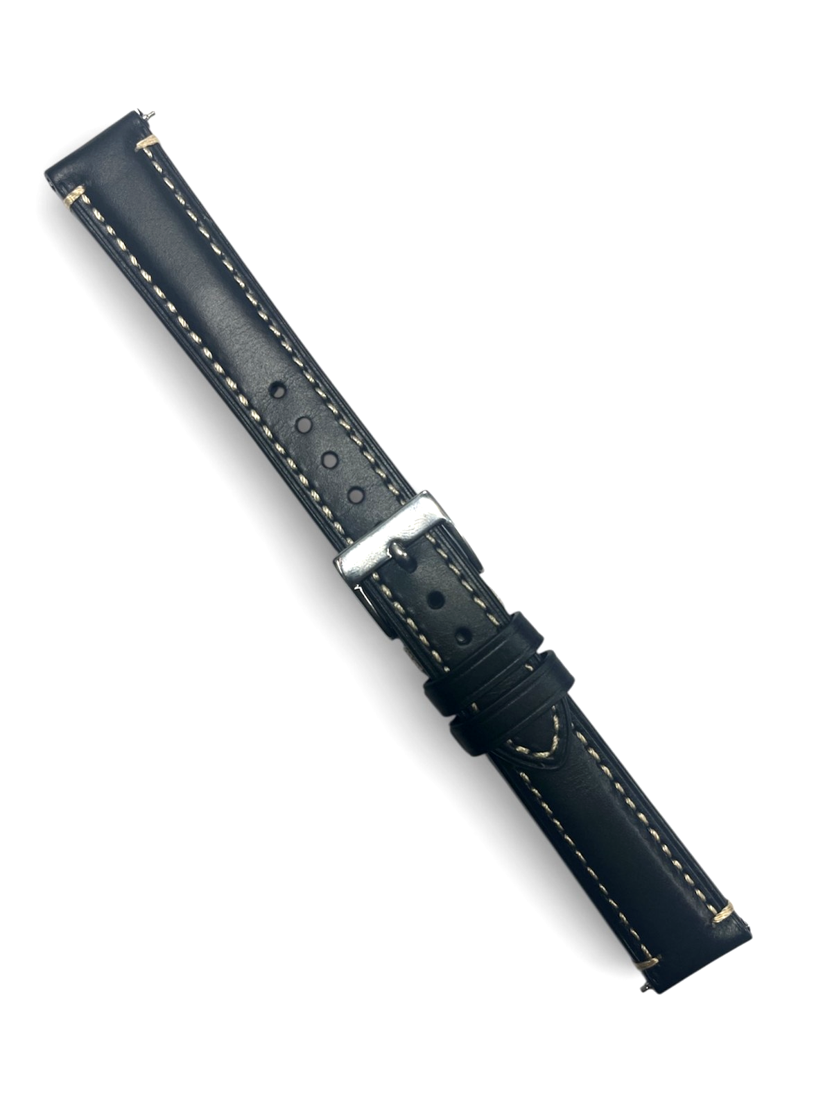 Genuine Calf Leather Black Watch Band with quick release pin 24 * 20 MM