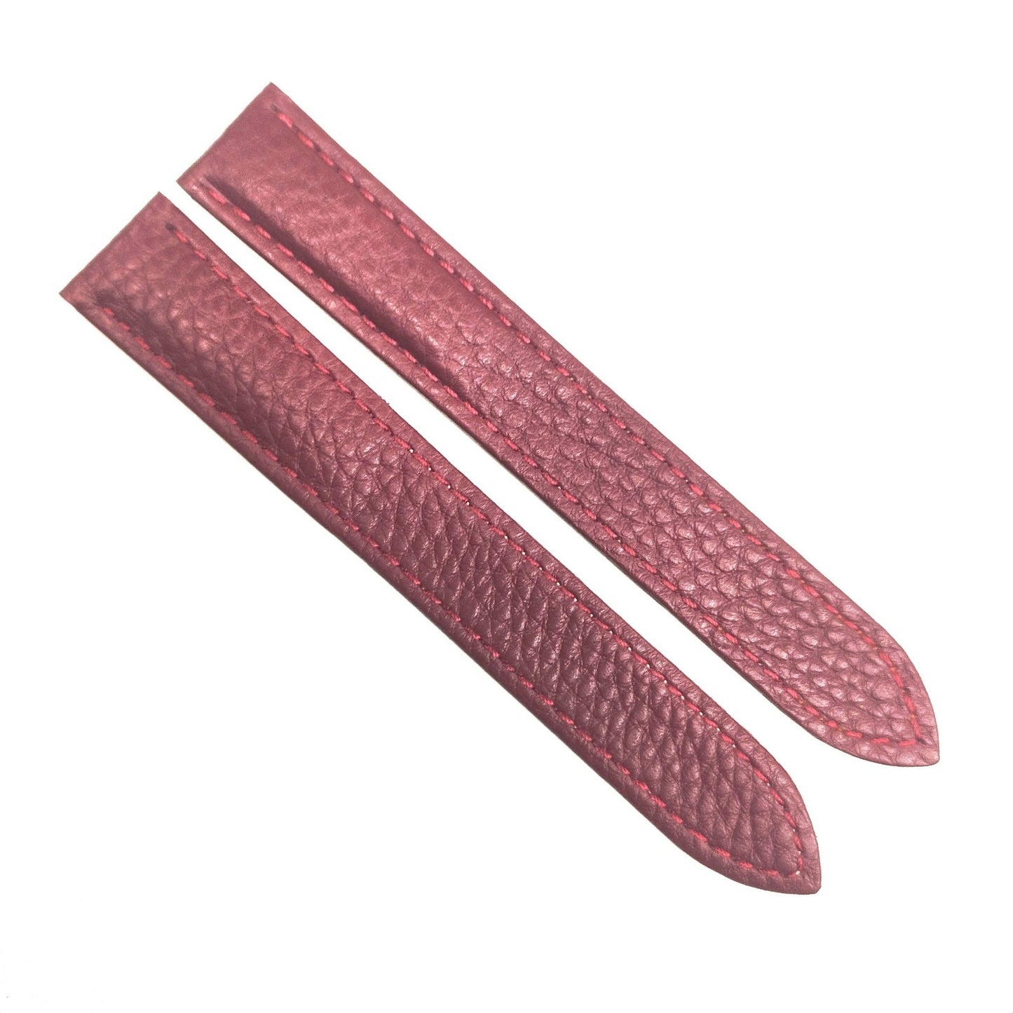 WATCH LEATHER DEPLOYMENT BAND STRAP FOR CARTIER  16X14MM BURGUNDY WATCH TOP QLTY