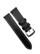 Genuine Leather Black Flat (White Stitched ) Watch Band – Quick Release Strap
