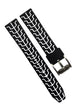 High-Quality Black Silicone Watch Band with White Pattern – Flat Stitched Strap