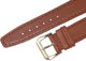 Watch Band Plain Tan (L.Brown) Genuine Leather  Flat Stitched 16mm (A1 Quality)